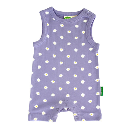 Organic Tank Romper - Lilac Daisies