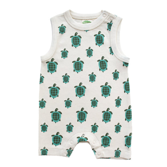 Organic Tank Romper - Turtles