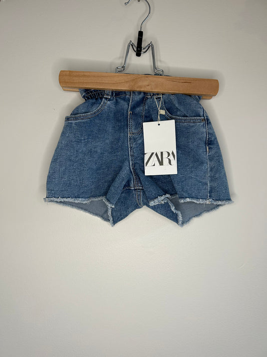 pre-loved :: 3-4T NWT Paperbag Denim Shorts by ZARA