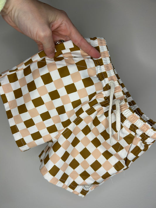 pre-loved :: 18-24M Checkered Swim Trunks by Rylee + Cru