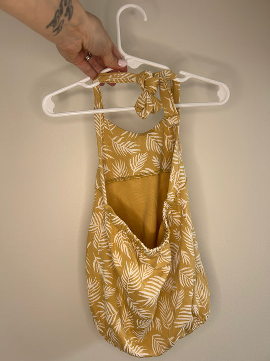 pre-loved :: 1-2T Yellow Palm Short Romper by Little & Lively