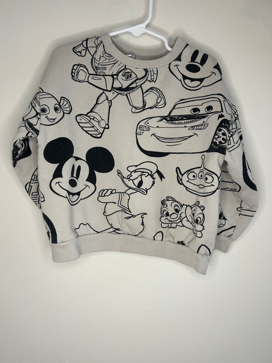 pre-loved :: 5-6T Grey/Black Pixar Character Crewneck
