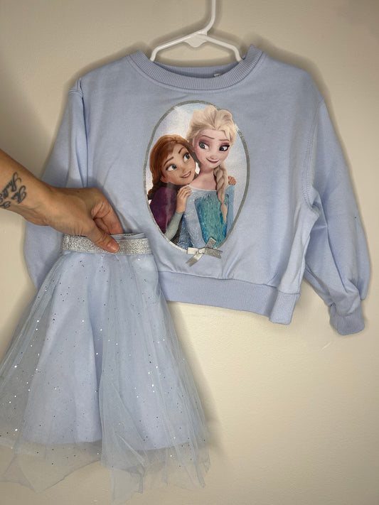 pre-loved :: 3-4T Frozen Crewneck & Skirt Set