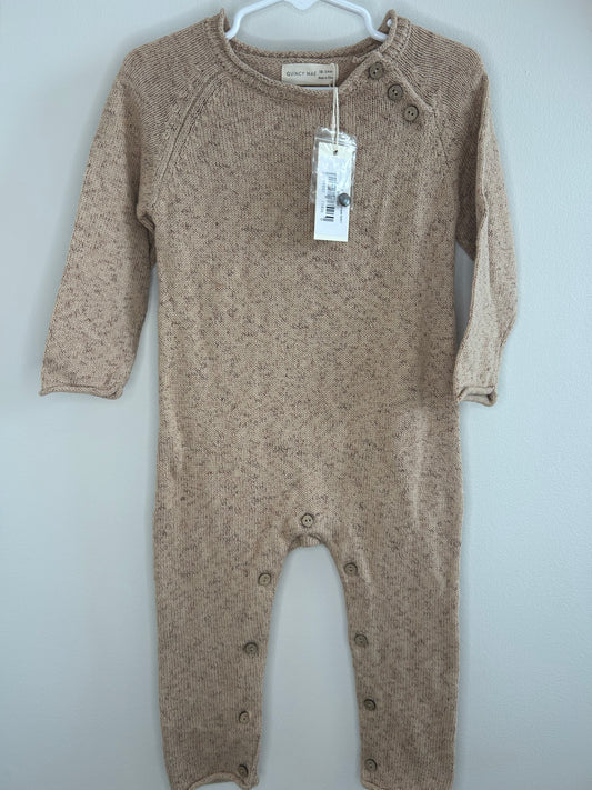 pre-loved :: 18-24M Beige Soft Knit Romper (NWT)
