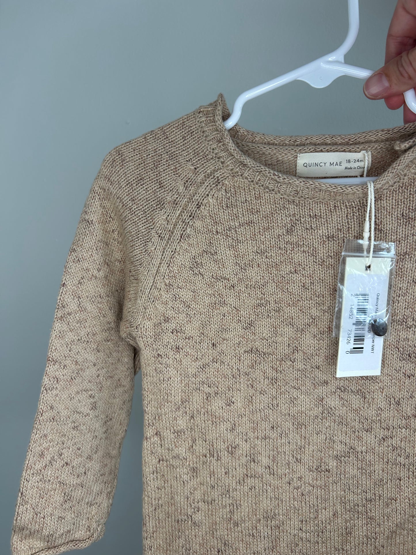 pre-loved :: 18-24M Beige Soft Knit Romper (NWT)