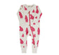 Organic 2-Way Zip Romper - Pink Bears