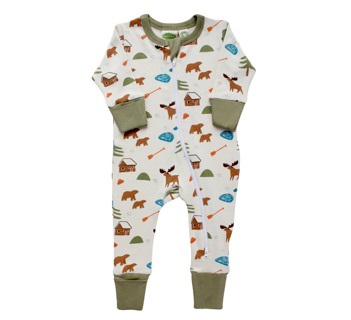 Organic 2-Way Zip Romper - Oh Canada