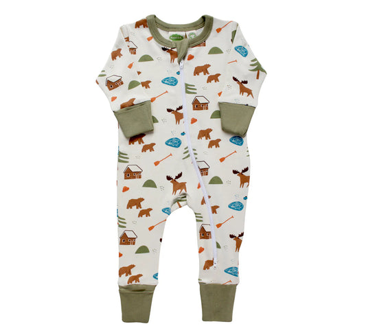 Organic 2-Way Zip Romper - Oh Canada