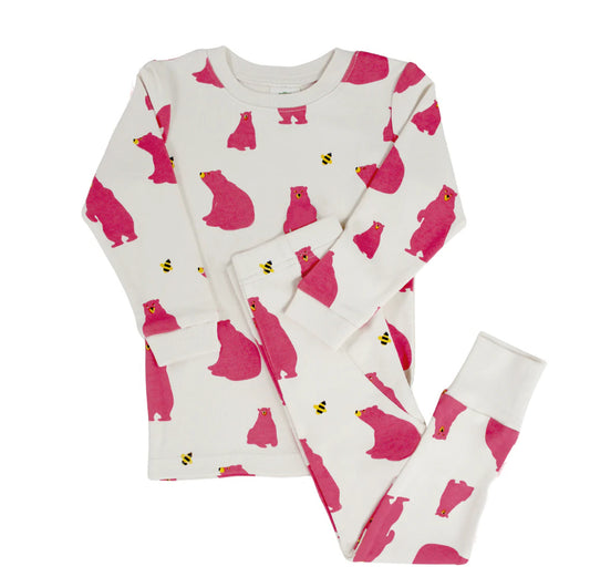 Organics Kids Pajamas - Pink Bears