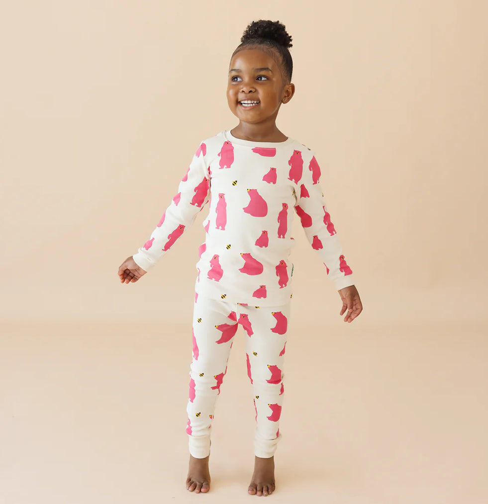 Organics Kids Pajamas - Pink Bears