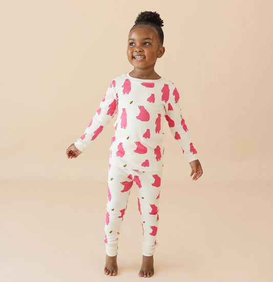 Organics Kids Pajamas - Pink Bears