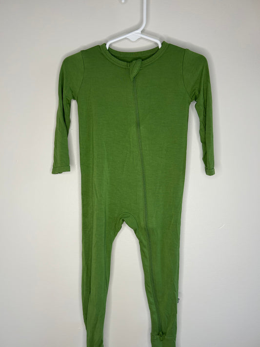 pre-loved :: 12-18M Green Bamboo Footed Sleeper (EUC/like new)