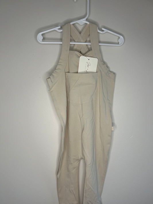 pre-loved :: 12-18M Beige Pant Romper (NWT)