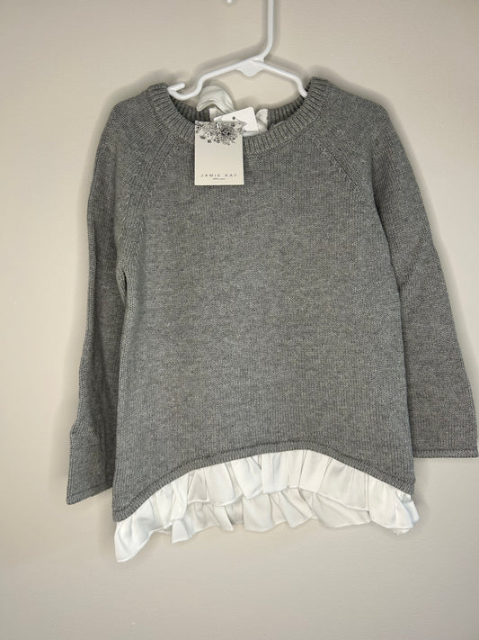 pre-loved :: 5T Grey Knit Tie Back Sweater (NWT)