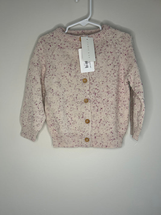 pre-loved :: 4T Pink Confetti Knit Cardigan (NWT)
