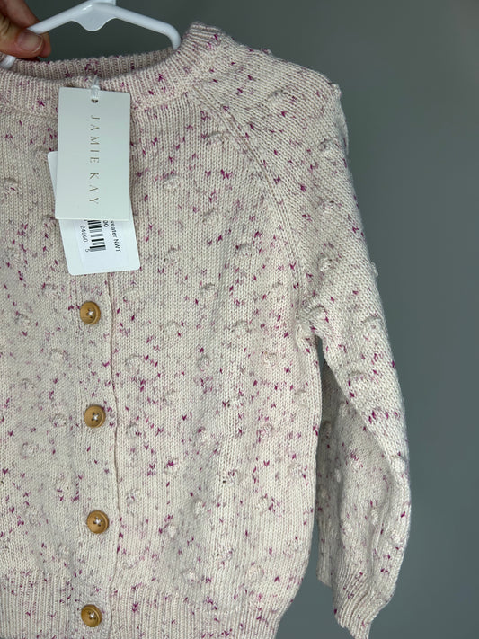 pre-loved :: 4T Pink Confetti Knit Cardigan (NWT)