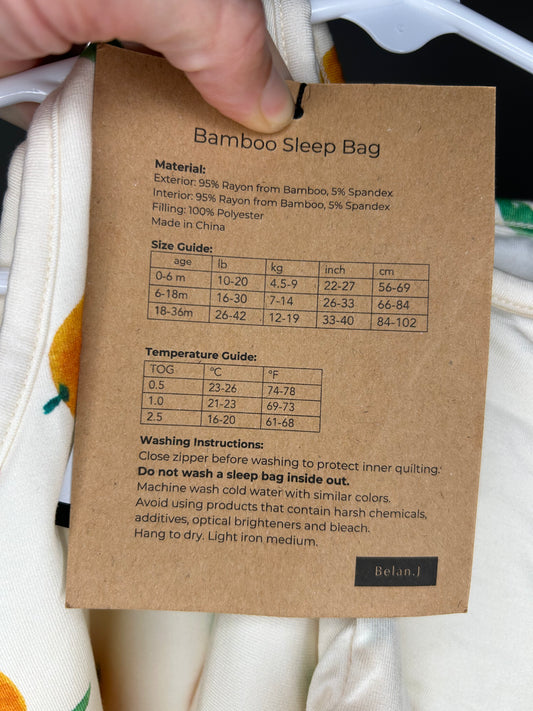 pre-loved :: 18-36M 1.0TOG Neutral Fruit Bamboo Sleep Sack (NWT)