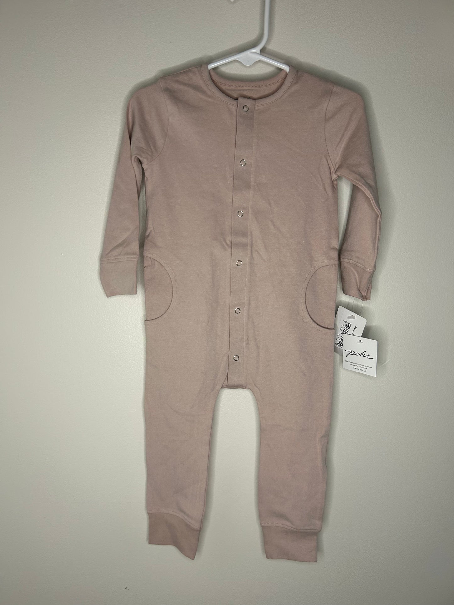 pre-loved :: 12-18M Pink Organic Cotton Romper (NWT)