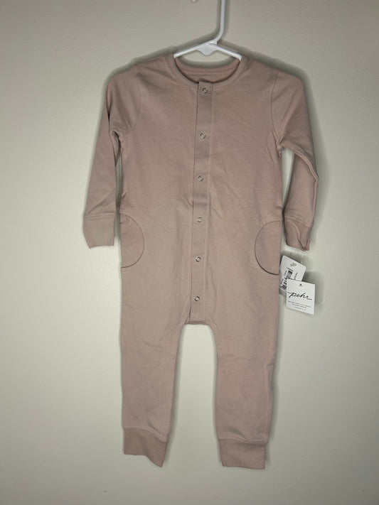 pre-loved :: 12-18M Pink Organic Cotton Romper (NWT)