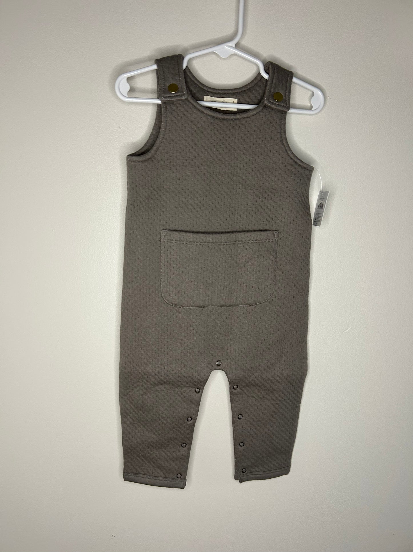 pre-loved :: 12-18M Grey Organic Cotton Overalls (NWT)
