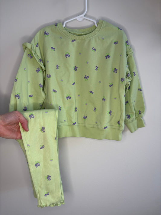 pre-loved :: 5T Green & Purple Floral Matching Set