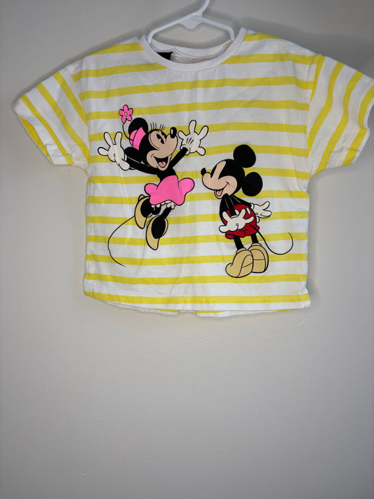 pre-loved :: 4T Minnie Mickey Striped Tee