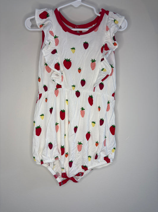 pre-loved :: 2T Strawberry Bamboo Short Romper