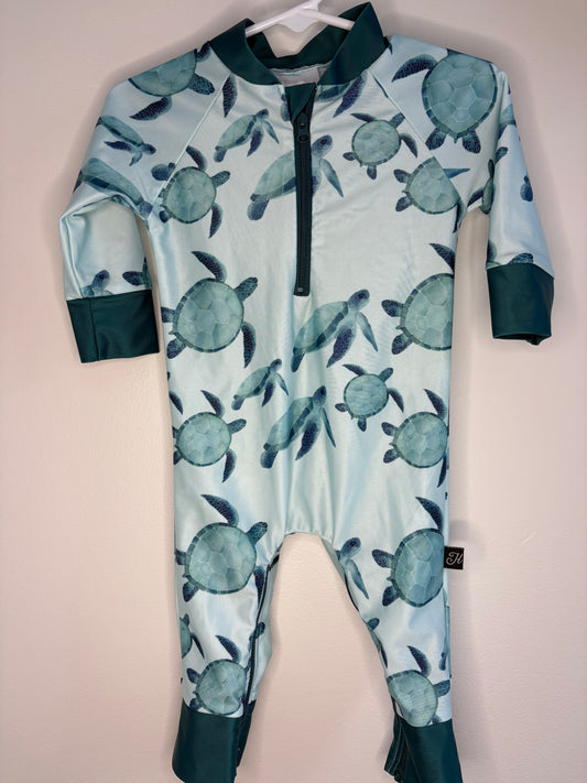 pre-loved :: 6-12M Turtle Sunsuit