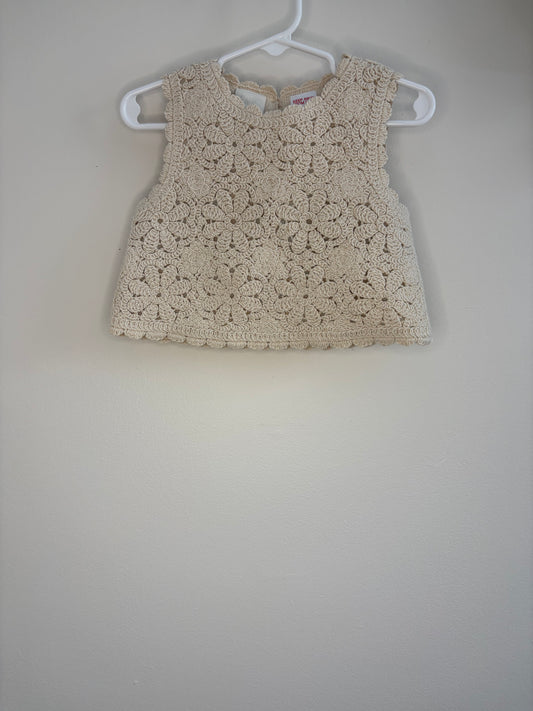pre-loved :: 2T Beige Crochet Tank
