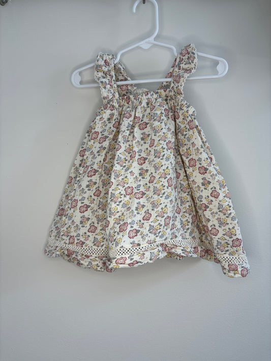 pre-loved :: 12-18M Pastel Floral Muslin Dress + Bloomers