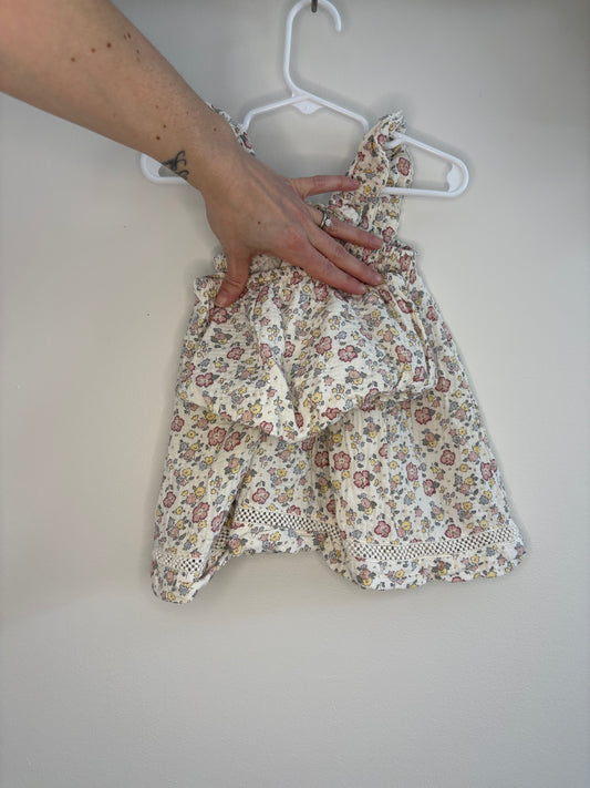 pre-loved :: 12-18M Pastel Floral Muslin Dress + Bloomers