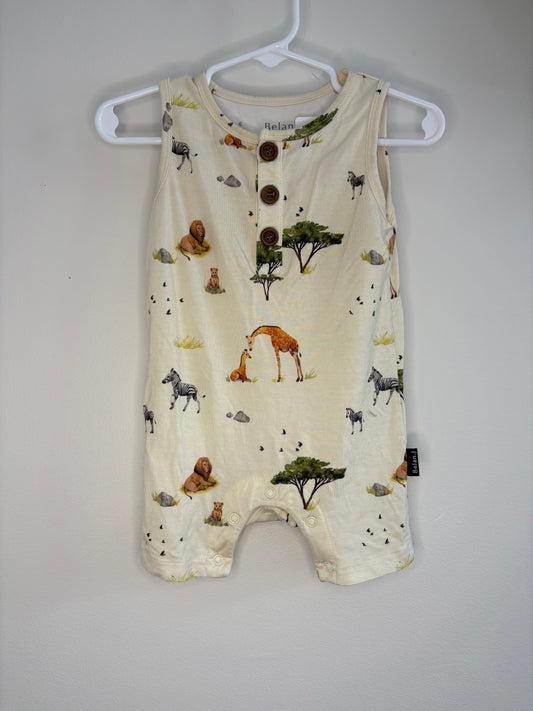 pre-loved :: 6-12M Safari Bamboo Short Romper