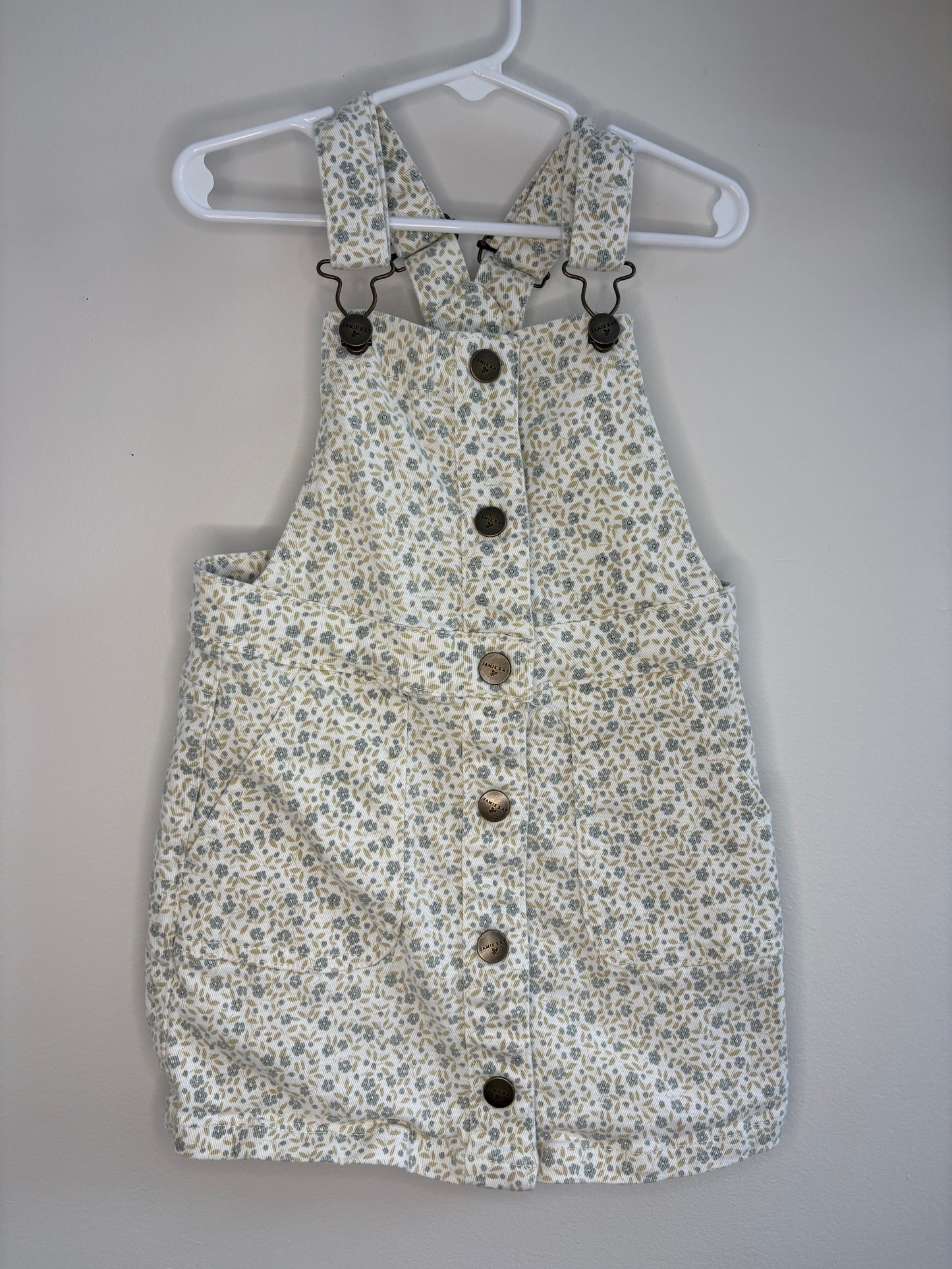 pre-loved :: 5T Neutral Floral Denim Jumper Dress