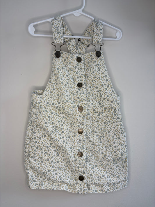pre-loved :: 5T Neutral Floral Denim Jumper Dress
