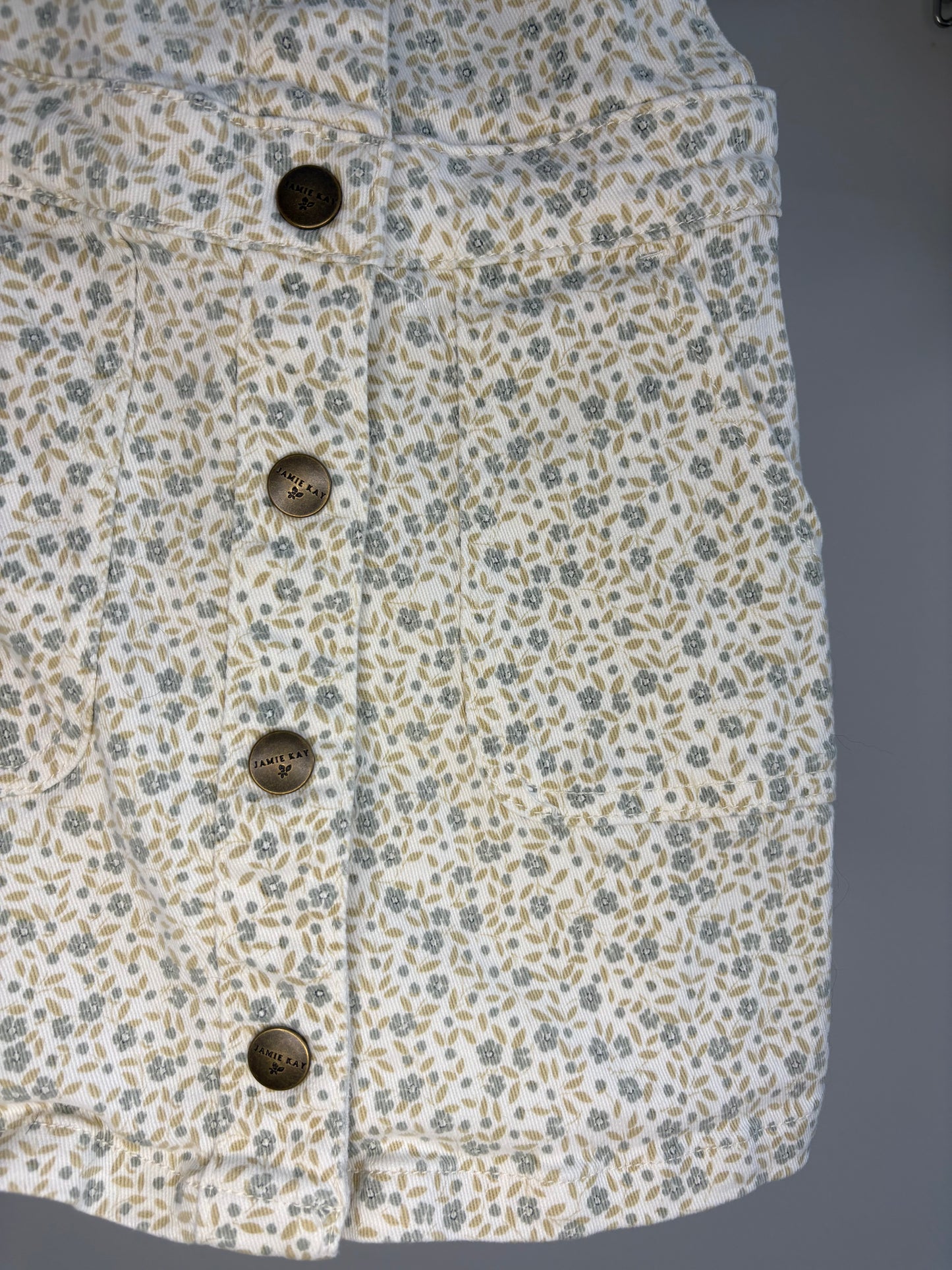 pre-loved :: 5T Neutral Floral Denim Jumper Dress