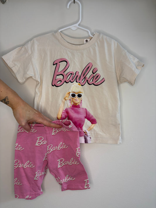 pre-loved :: 2-3T Barbie Short & Top Set (flaw)