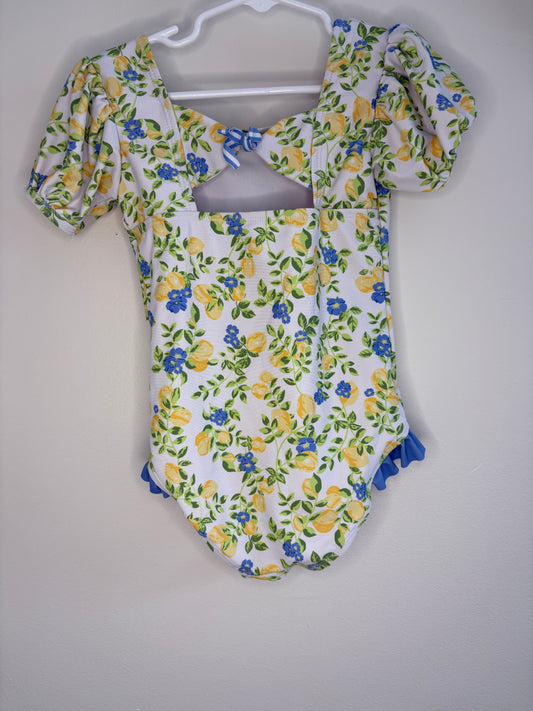 pre-loved :: 4T Lemon Ruffle Swimsuit