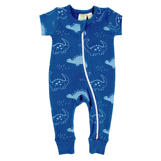 2-way Zip Short Sleeve Sleeper - Dino