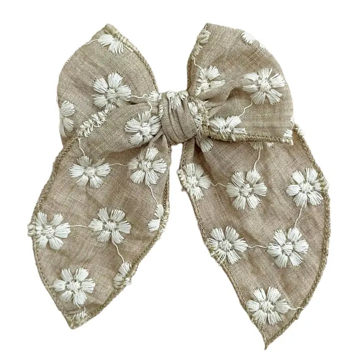 Linen Floral Fable Bow