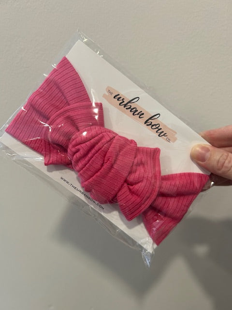 Urban bow - Bright Pink Ribbed