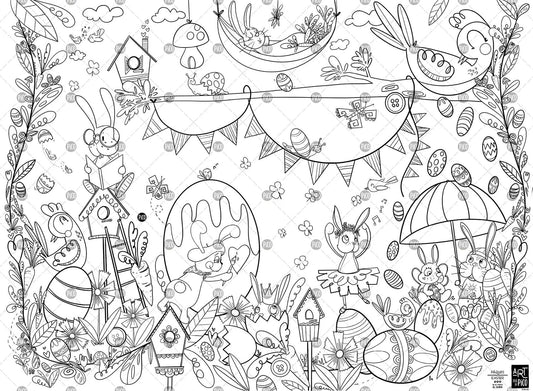 Easter Giant Coloring Poster