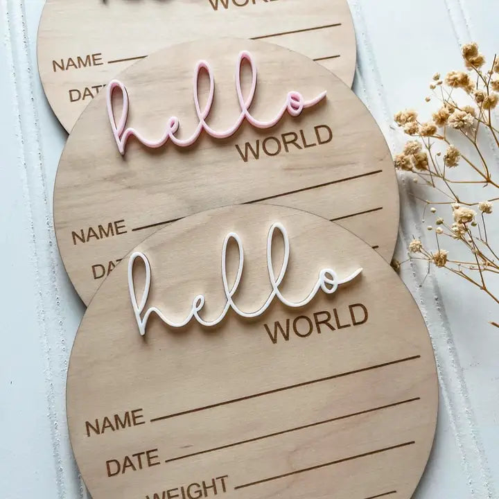 Hello World Baby Announcement