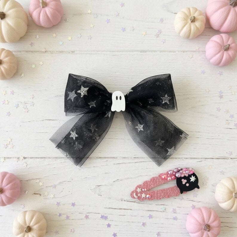 Ghost Tulle & Pink Cauldron Clip Set
