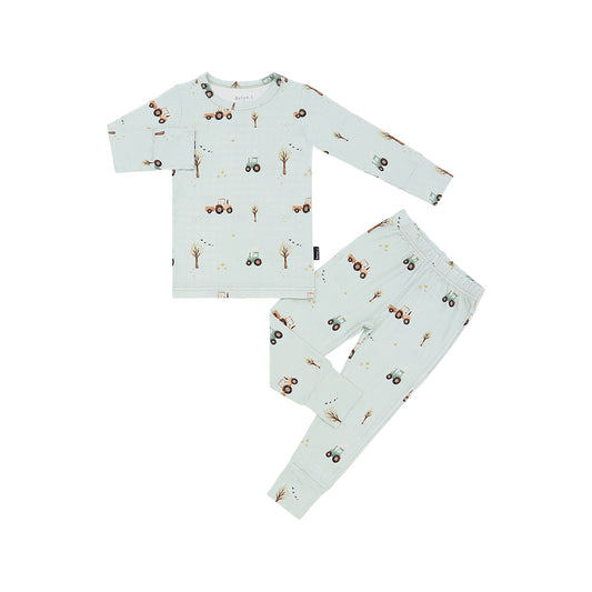 Long Sleeve PJ Set - Tractors